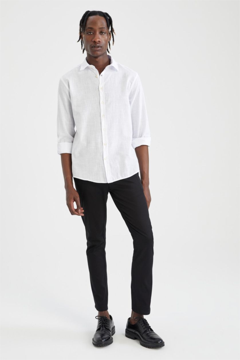 MAN Black Slim Fit Ankle Gabardine Chinos