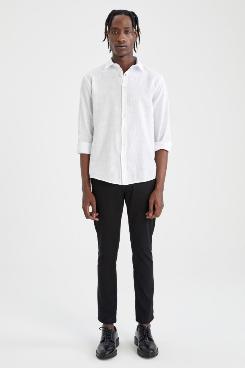 MAN Black Slim Fit Ankle Gabardine Chinos