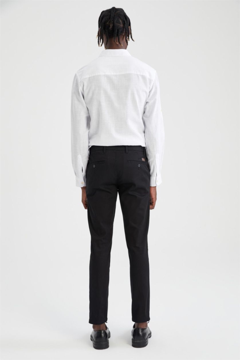 MAN Black Slim Fit Ankle Gabardine Chinos