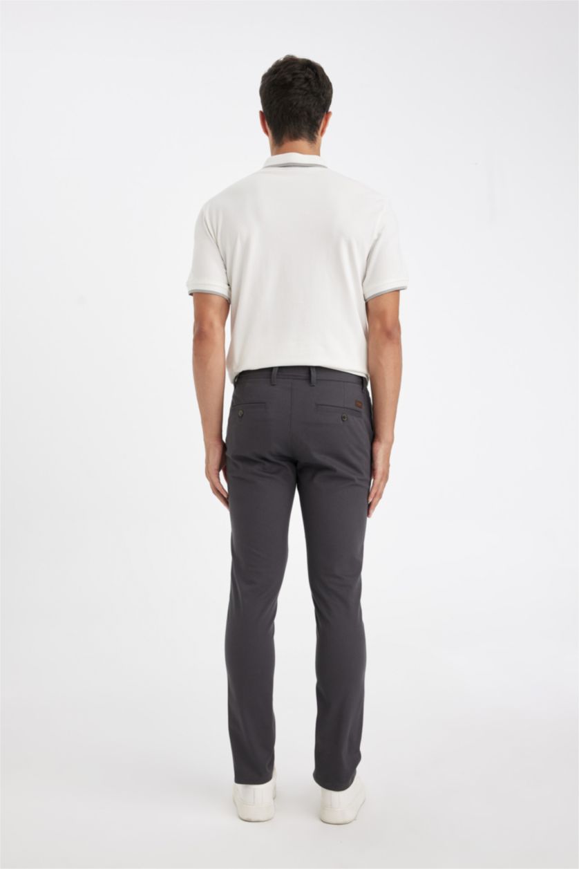 Erkek Koyu Antrasit Slım Fıt Pantolon
