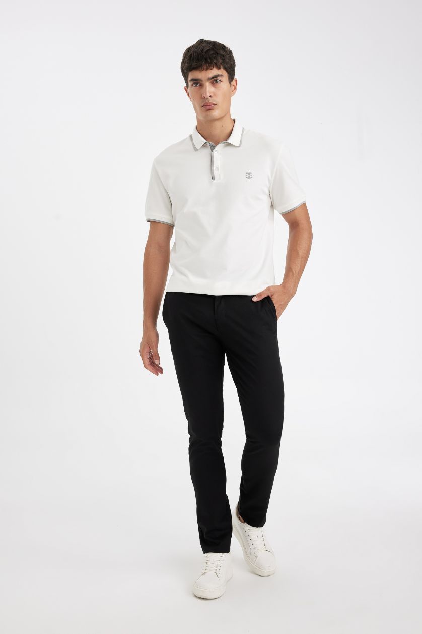 Erkek Siyah Yazlık Chino Kanvas Pantolon Slim Fit Dar Kesim 4 Cepli Pamuklu Gabardin Esnek Dar Paça