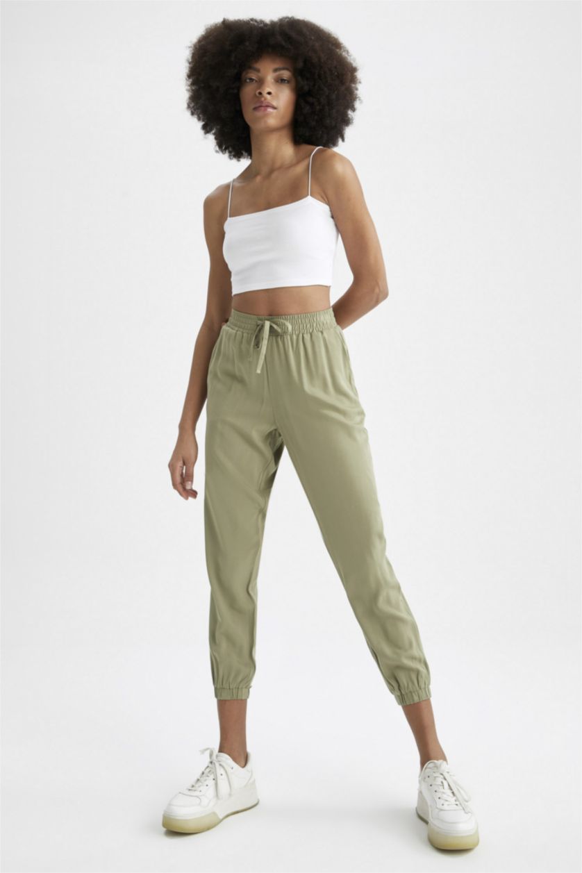 FEMME Bleu Pantalon de jogging en viscose coupe standard