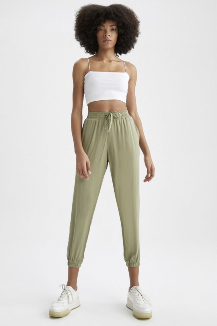 FEMME Bleu Pantalon de jogging en viscose coupe standard