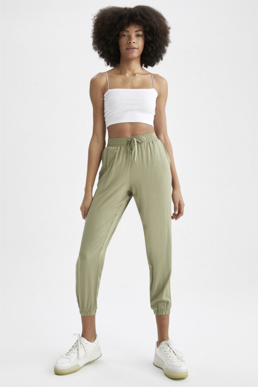 FEMME Bleu Pantalon de jogging en viscose coupe standard