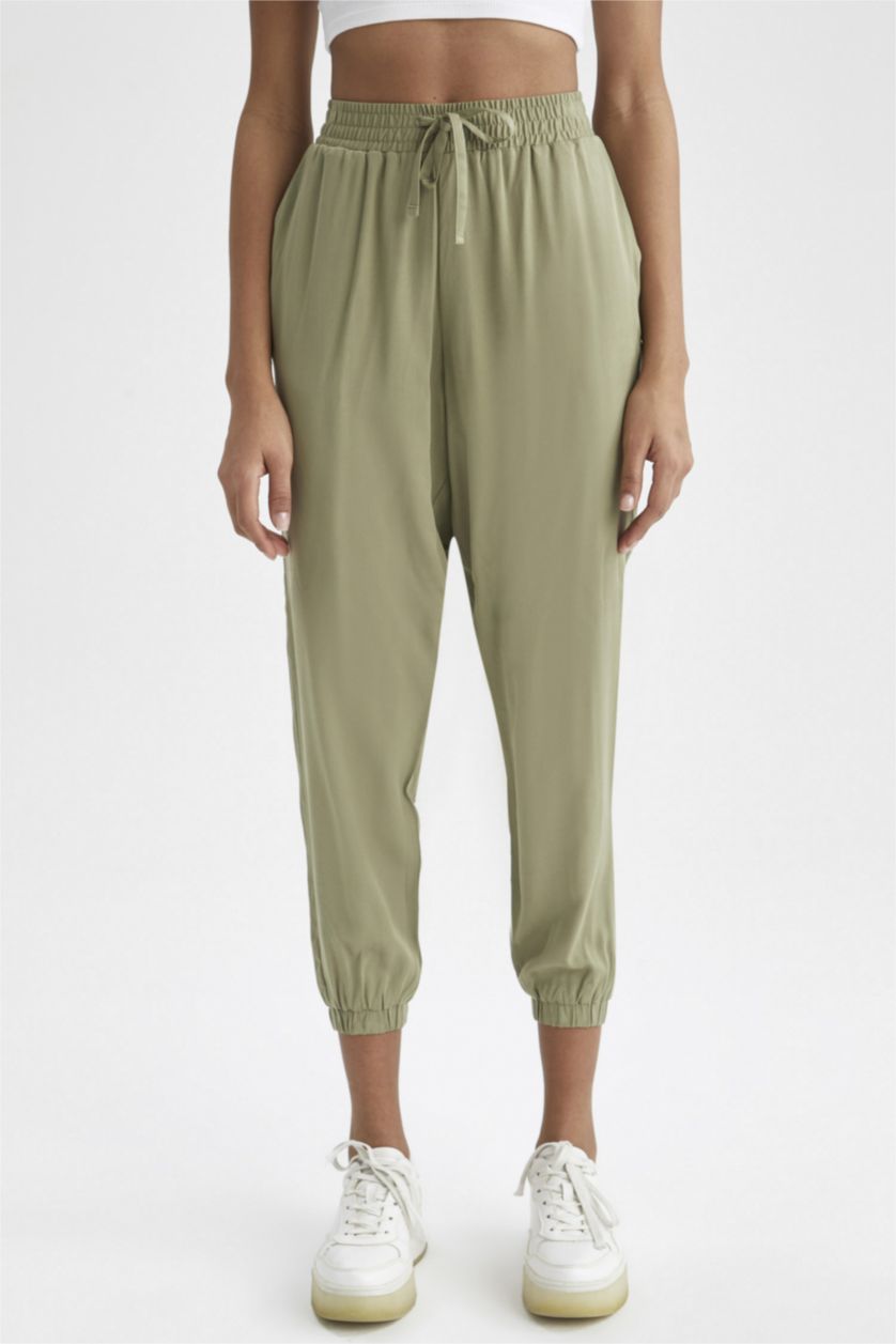 FEMME Bleu Pantalon de jogging en viscose coupe standard