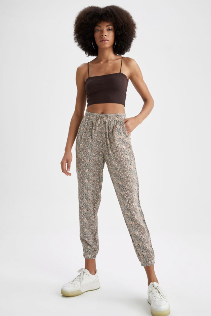 FEMME Marron Pantalon Jogger Coupe Standard Viscose