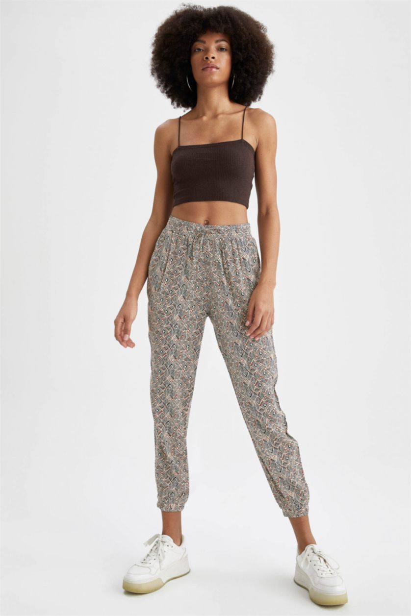 FEMME Marron Pantalon Jogger Coupe Standard Viscose