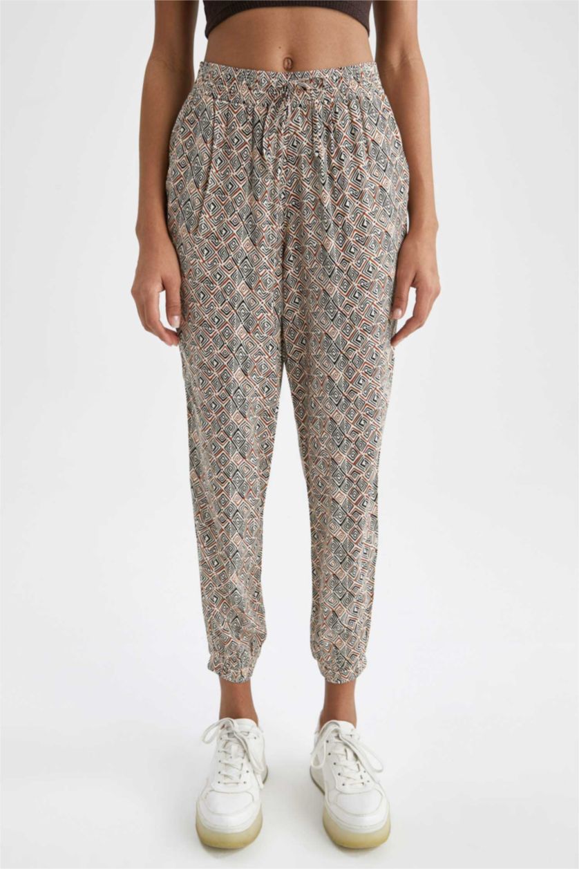 FEMME Marron Pantalon Jogger Coupe Standard Viscose