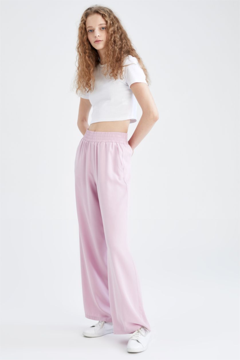 FEMME Rose Pantalon large en viscose