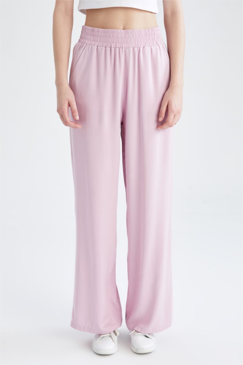 FEMME Rose Pantalon large en viscose