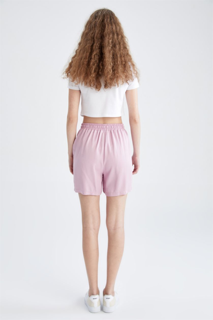 FEMME Rose Short en Viscose Taille normale à Coupe décontractée