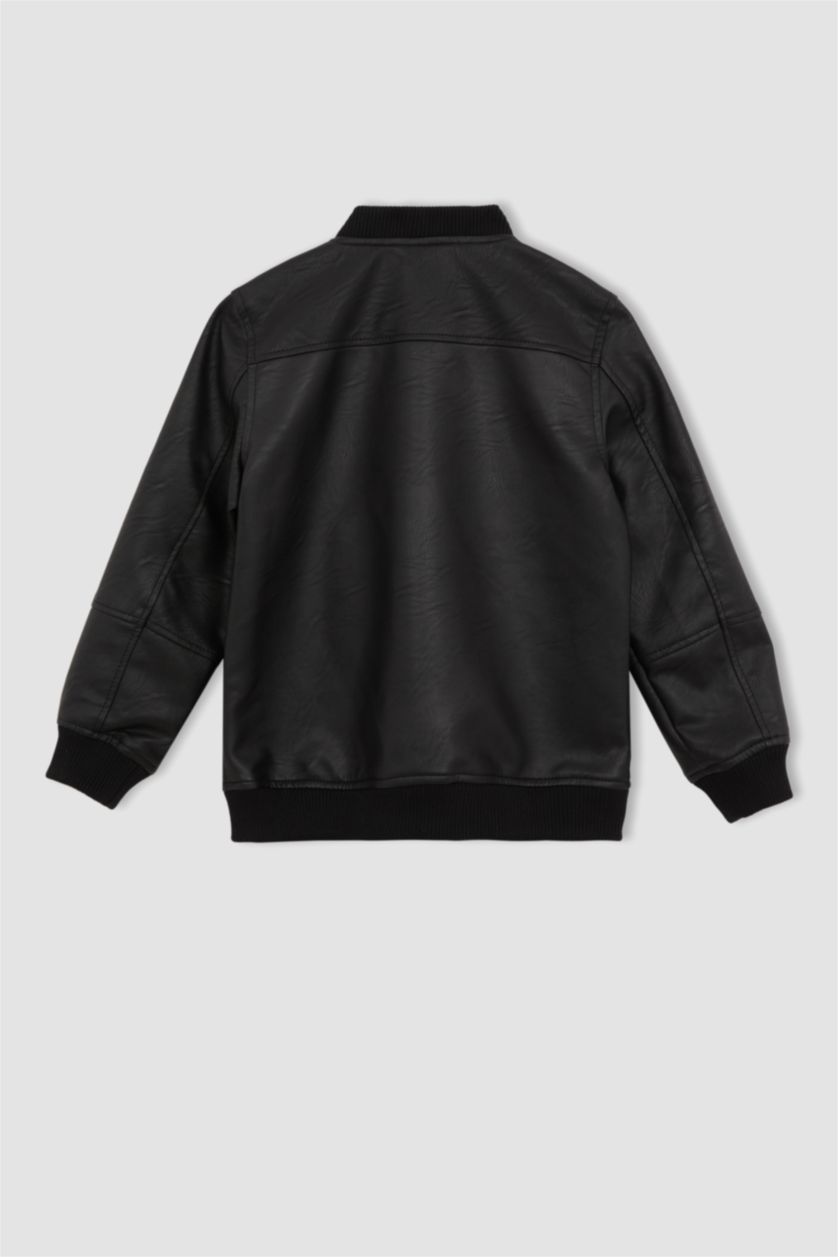 أولاد أسود جاكيت ولادي جلد صناعي