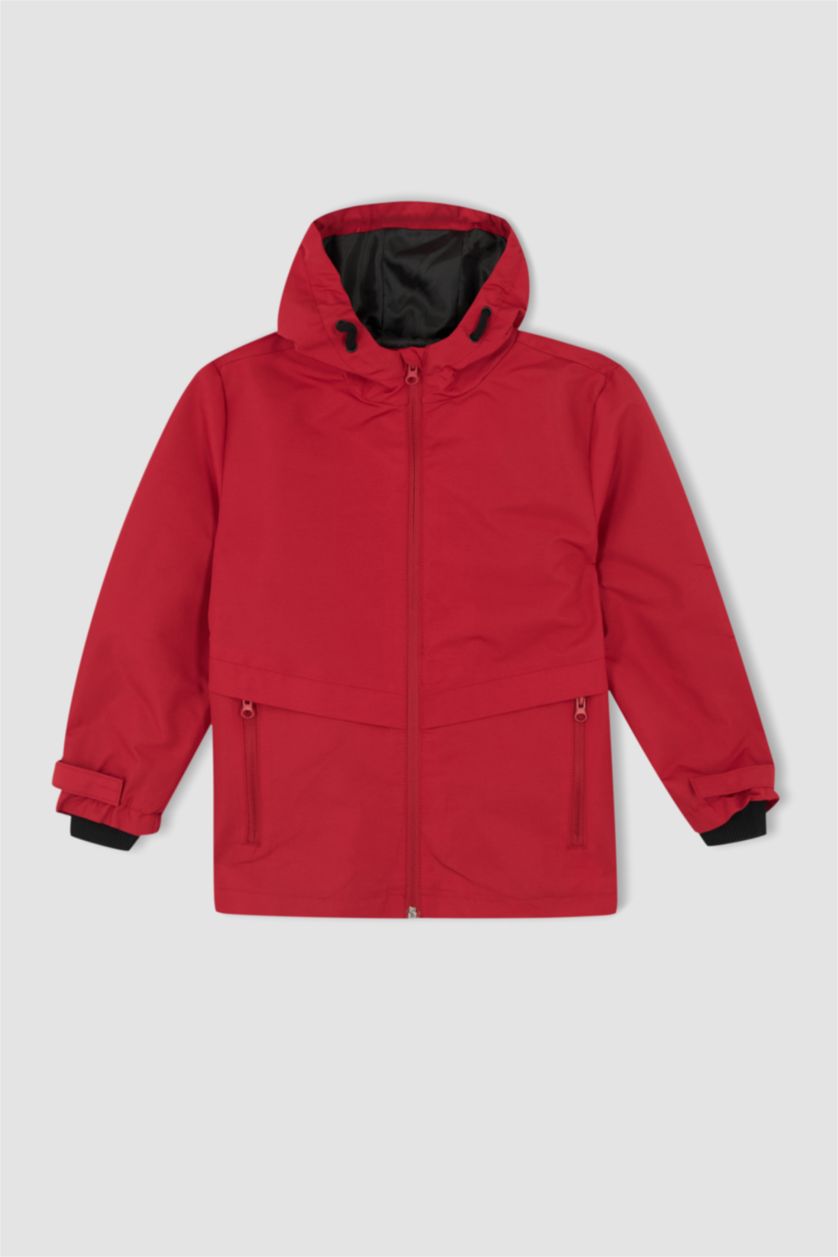 BOYS & TEENS Red Boy Hooded Raincoat