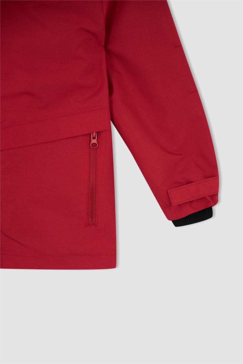 BOYS & TEENS Red Boy Hooded Raincoat