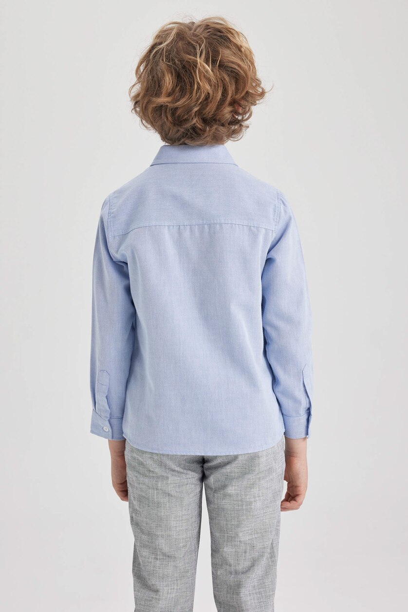 أولاد أزرق فاتح Boys Long Sleeve Oxford Shirt