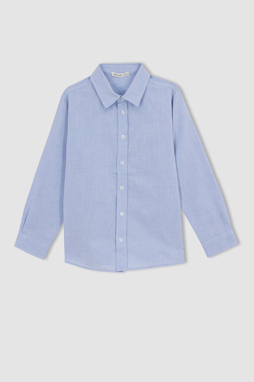 أولاد أزرق فاتح Boys Long Sleeve Oxford Shirt