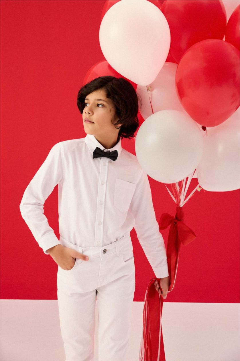 BOYS & TEENS White Regular Fit Long Sleeve Shirt