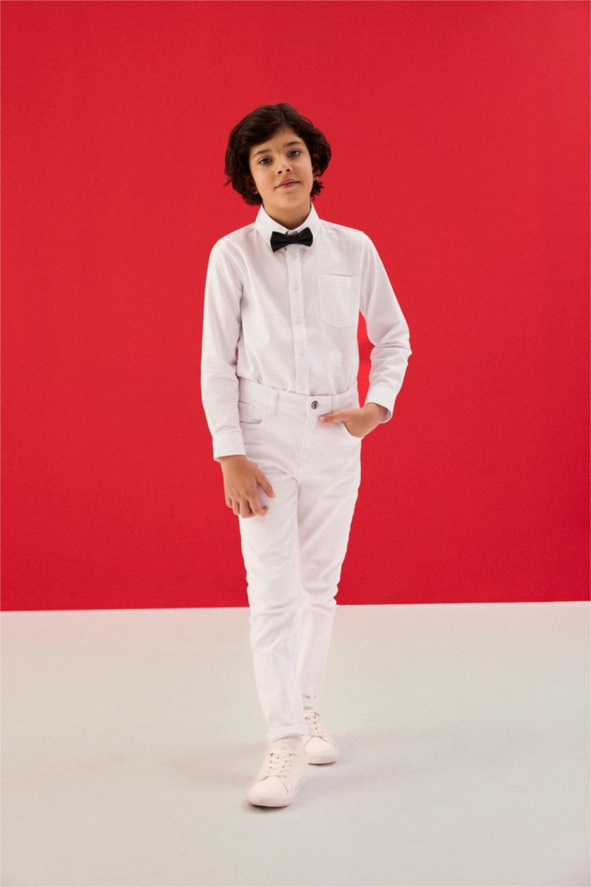 BOYS & TEENS White Regular Fit Long Sleeve Shirt