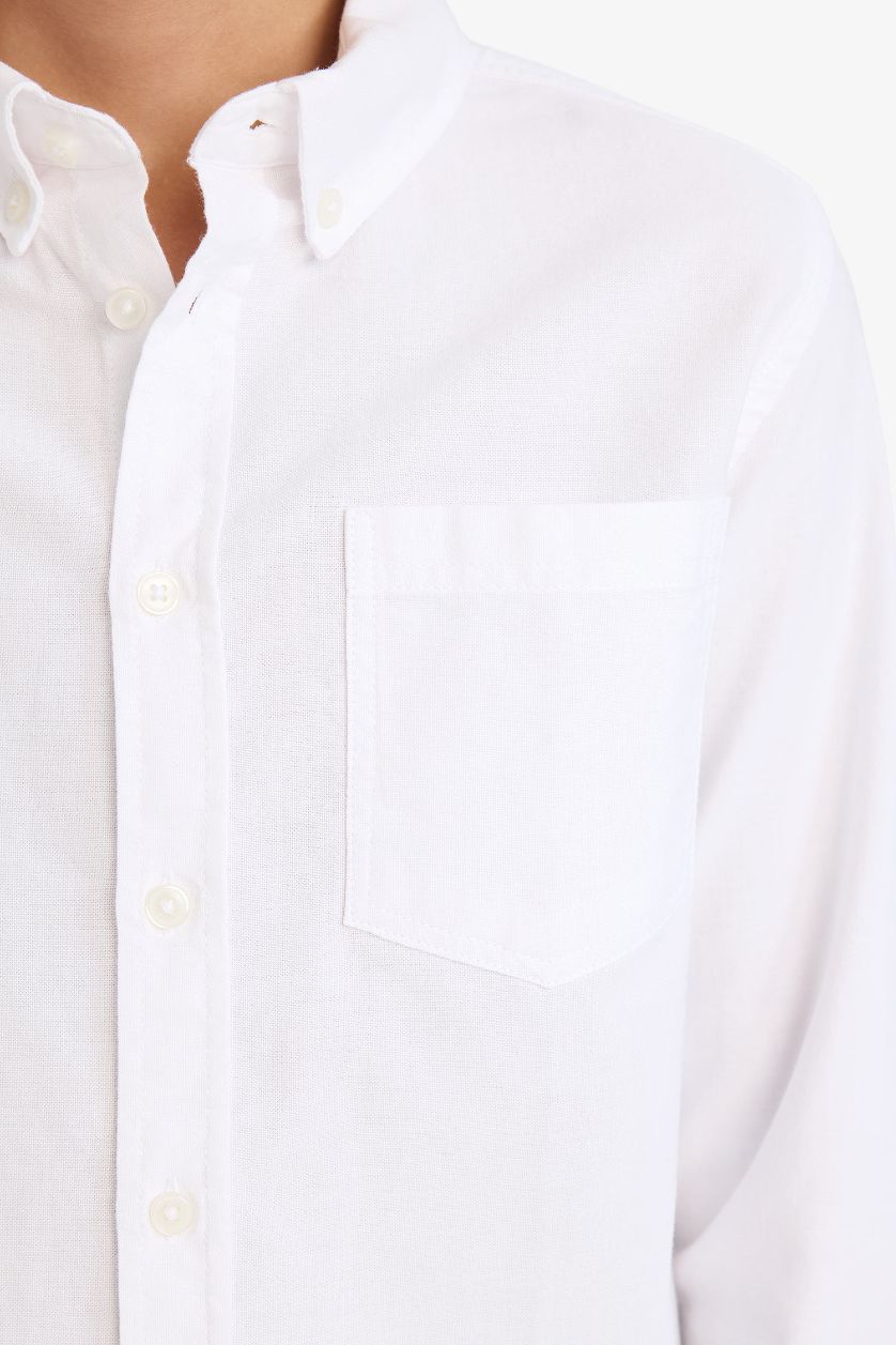 أولادي أبيض قميص أكسفورد كم طويل أولادي