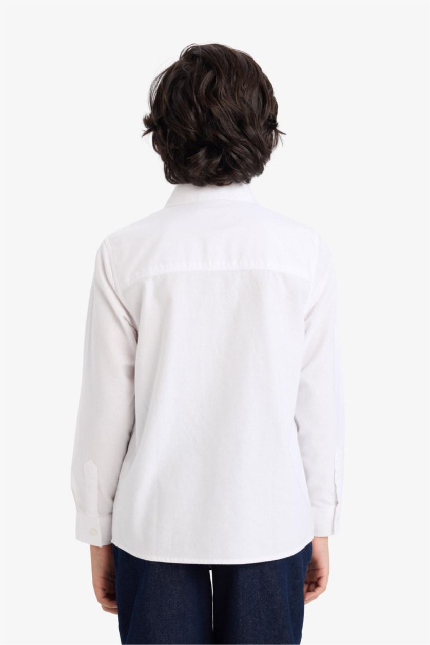 BOYS & TEENS White Regular Fit Long Sleeve Shirt