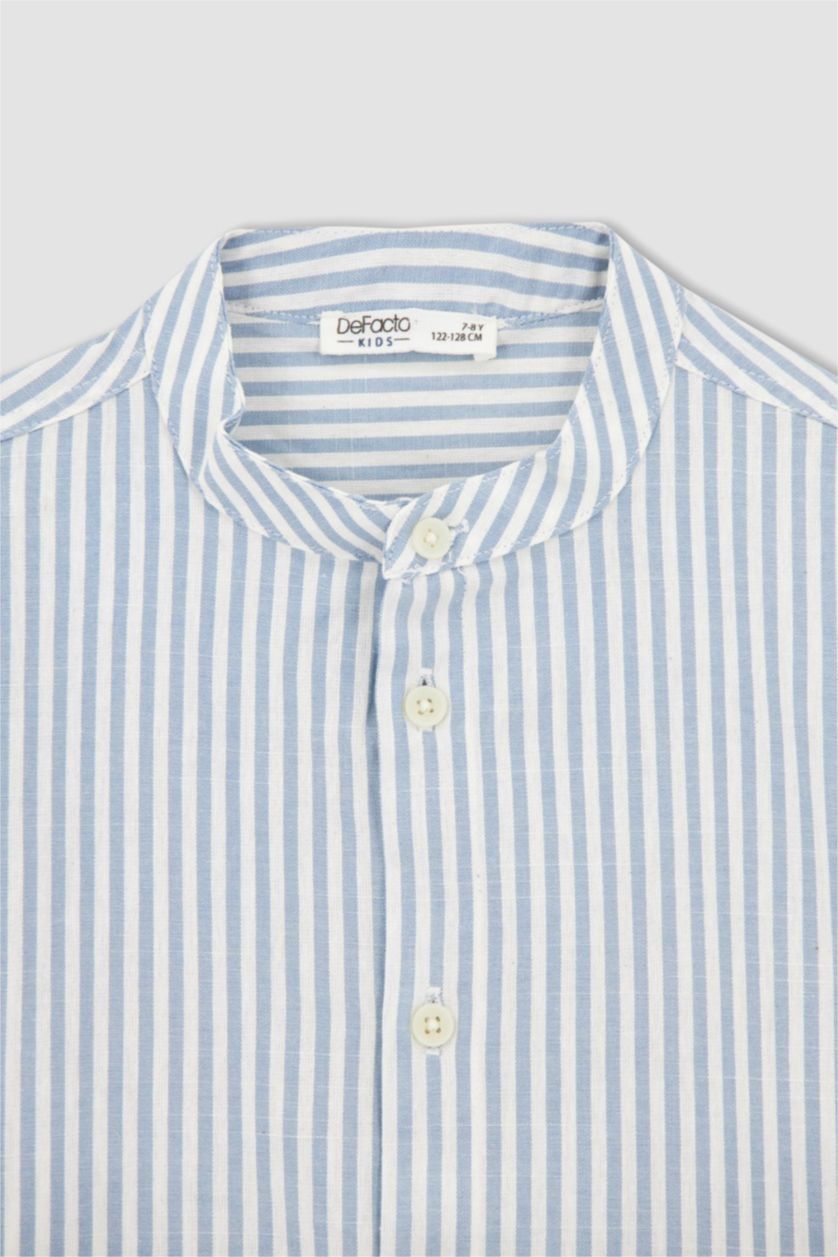 GARÇONS Bleu Chemise à manches longues aspect lin pour garçon