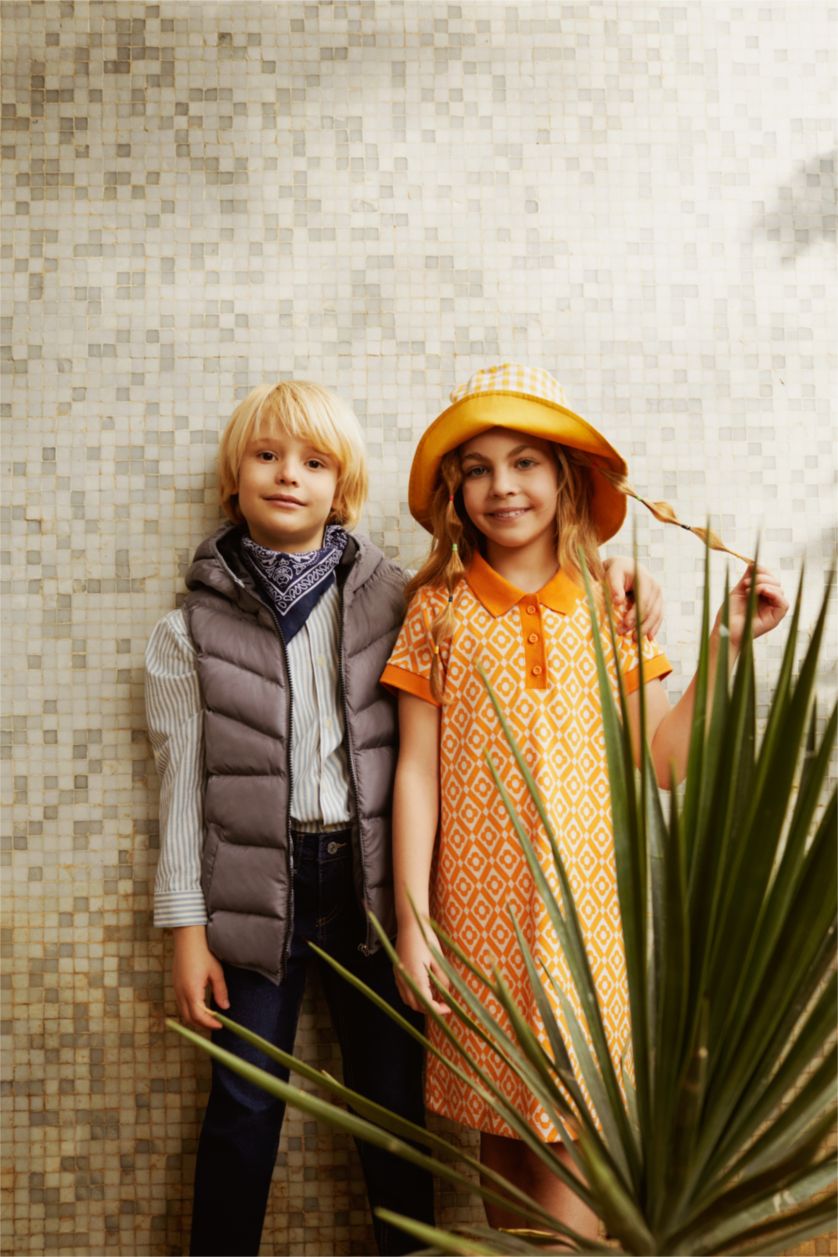 GARÇONS Bleu Chemise à manches longues aspect lin pour garçon