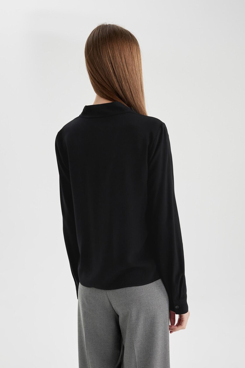 نساء أسود Regular Fit Long Sleeve Shirt