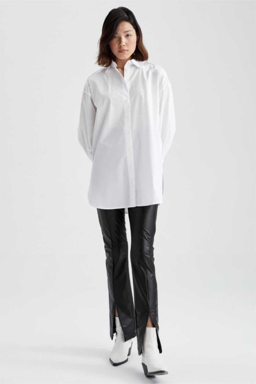 WOMAN White Oversize Fit Poplin Long Sleeve Tunic