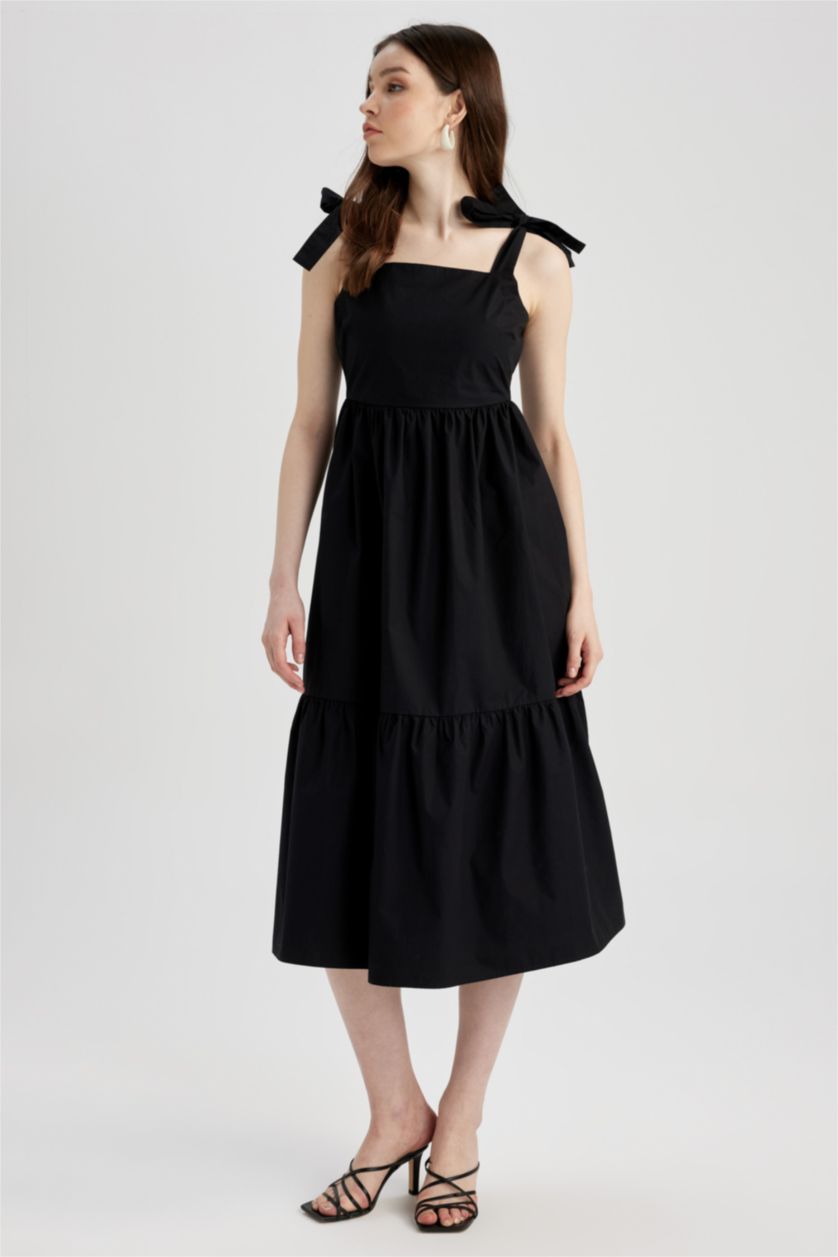 FEMME Noir Robes Popeline