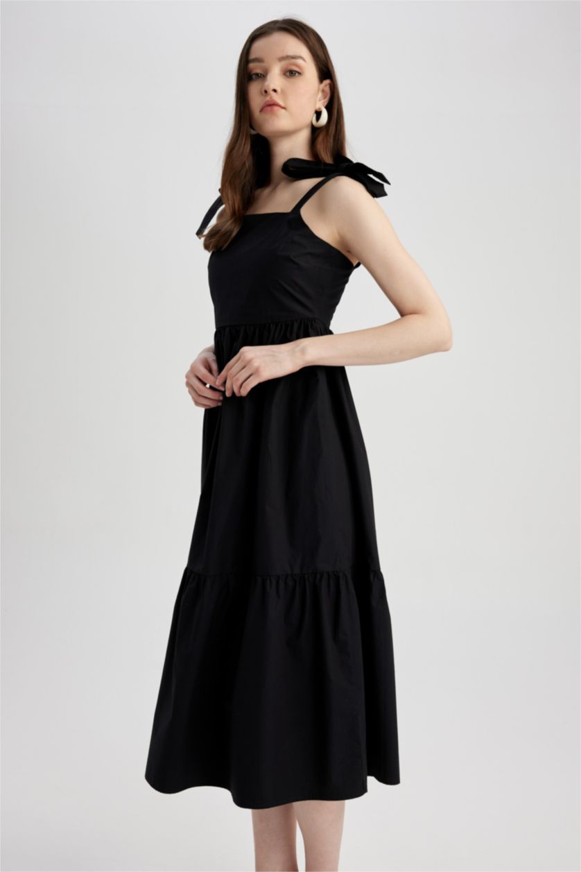 FEMME Noir Robes Popeline