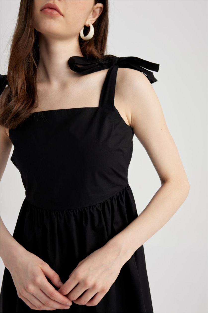 FEMME Noir Robes Popeline