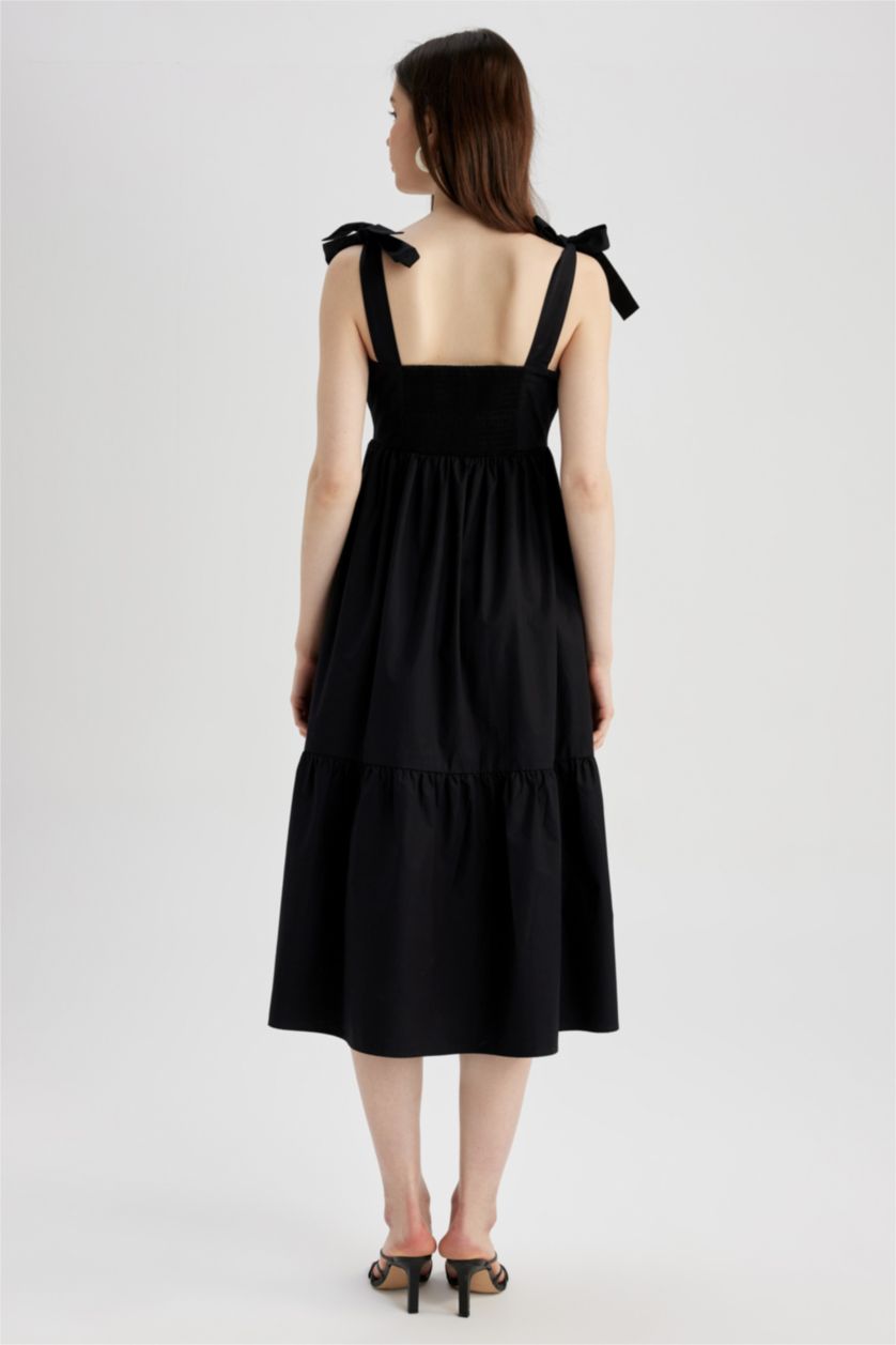 FEMME Noir Robes Popeline