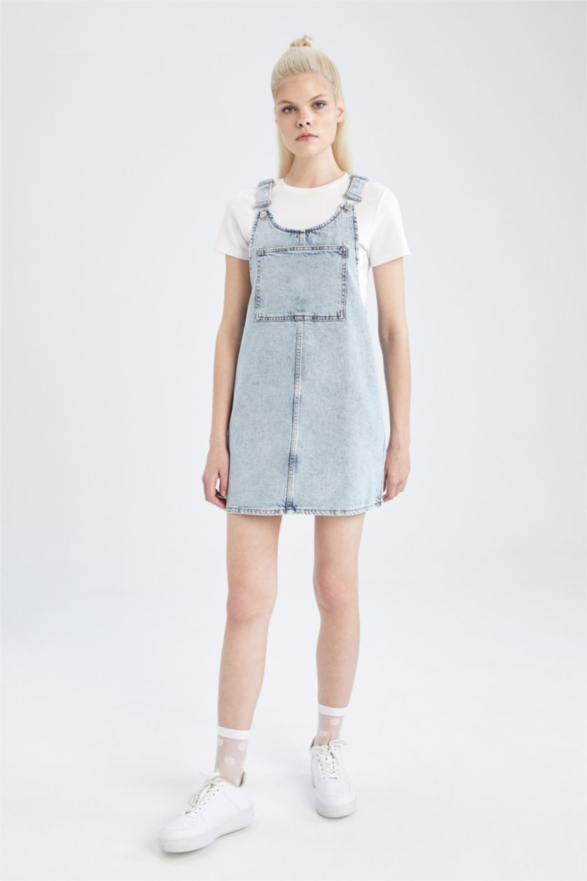 Kadın Açık Mavi Jean Mini Elbise