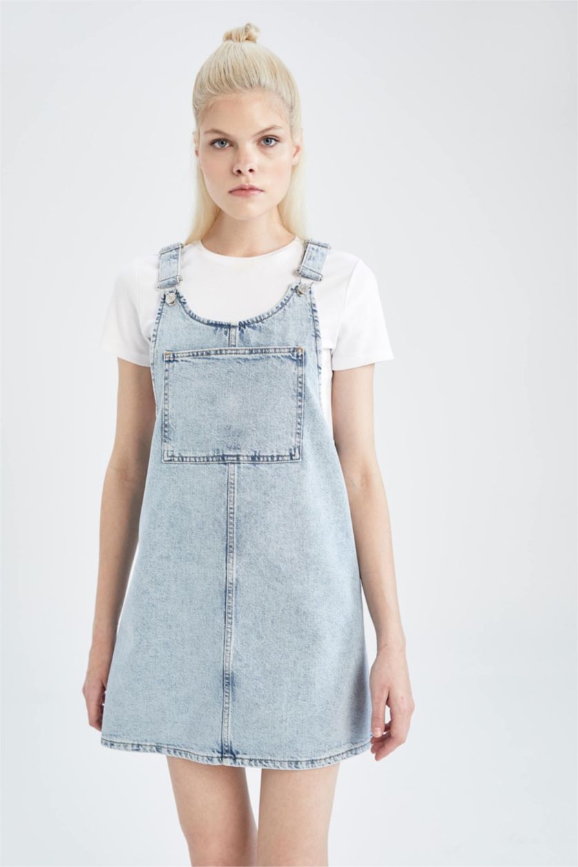 Kadın Açık Mavi Jean Mini Elbise