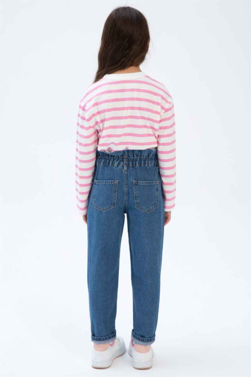 Kız Çocuk - Genç Kız Mavi Kız Çocuk Slouchy Fit Pantolon