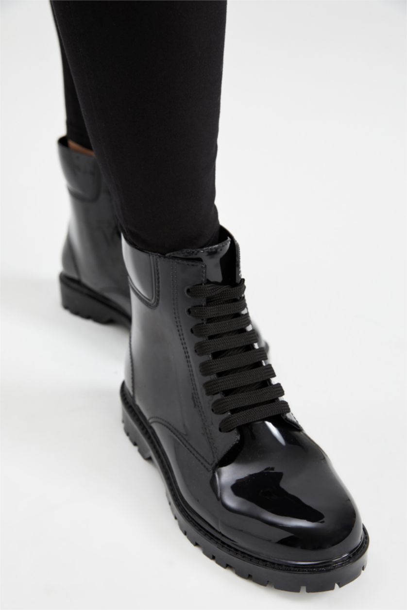 نساء أسود بوت نسائي شتوي بكعب سميك