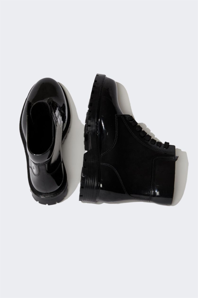 نساء أسود بوت نسائي شتوي بكعب سميك