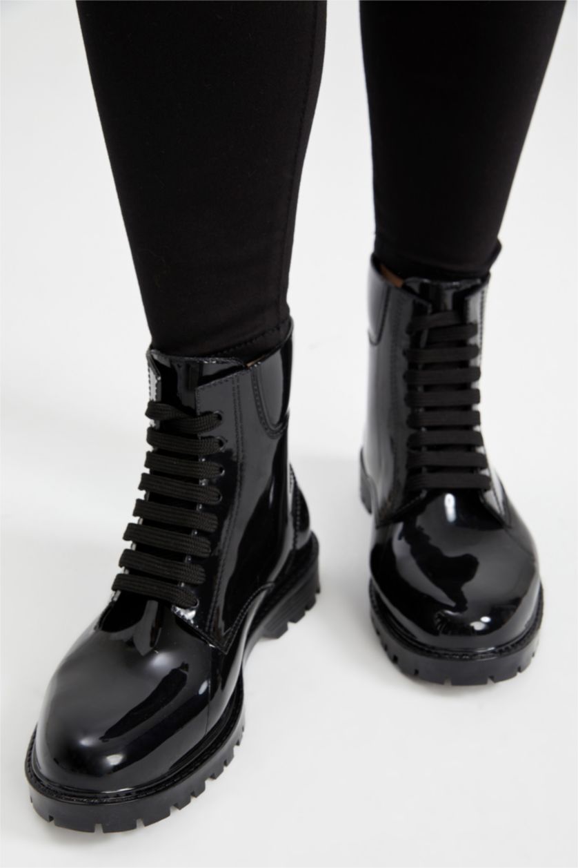 نساء أسود بوت نسائي شتوي بكعب سميك