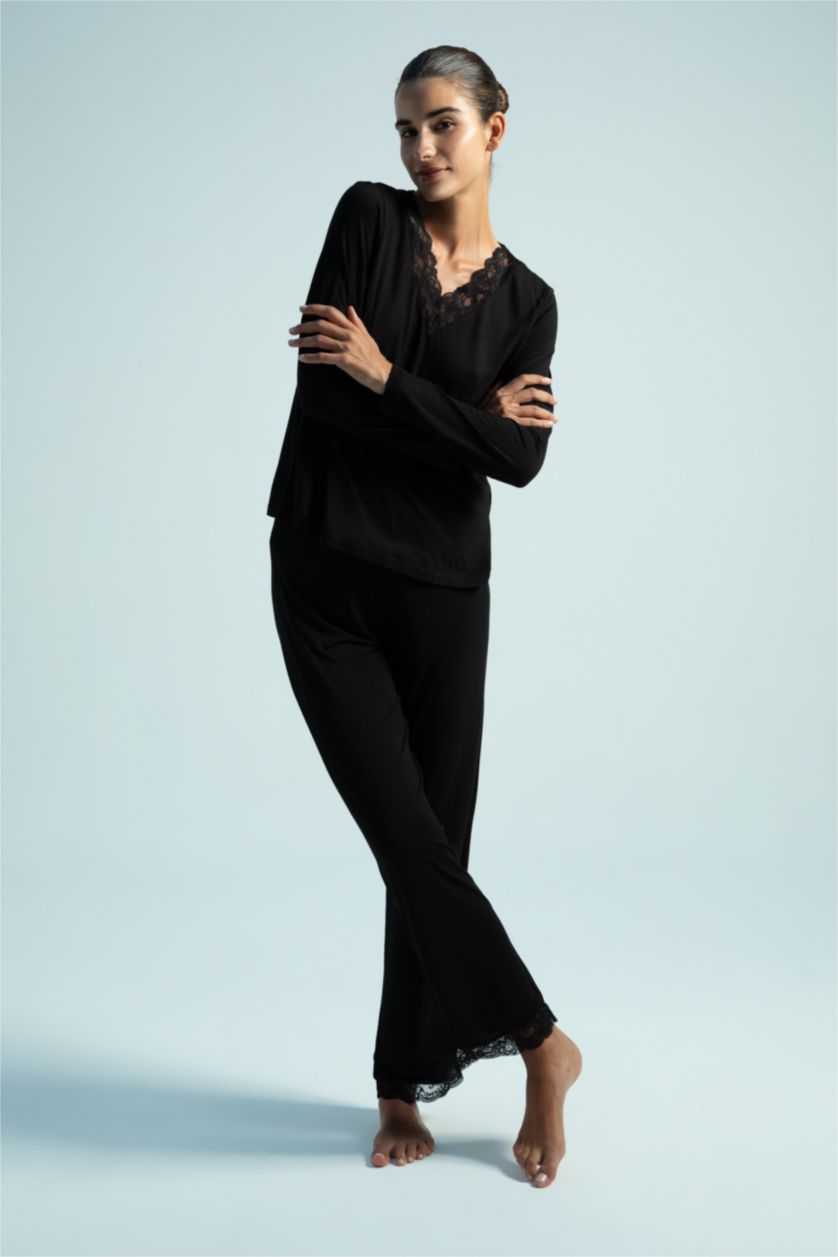 WOMAN Black Viscose 2 piece Set