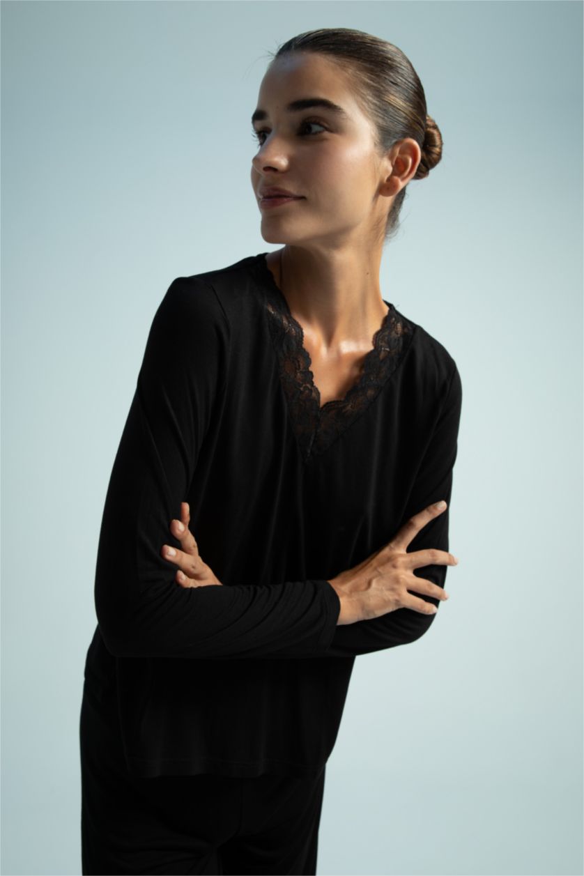 WOMAN Black Viscose 2 piece Set
