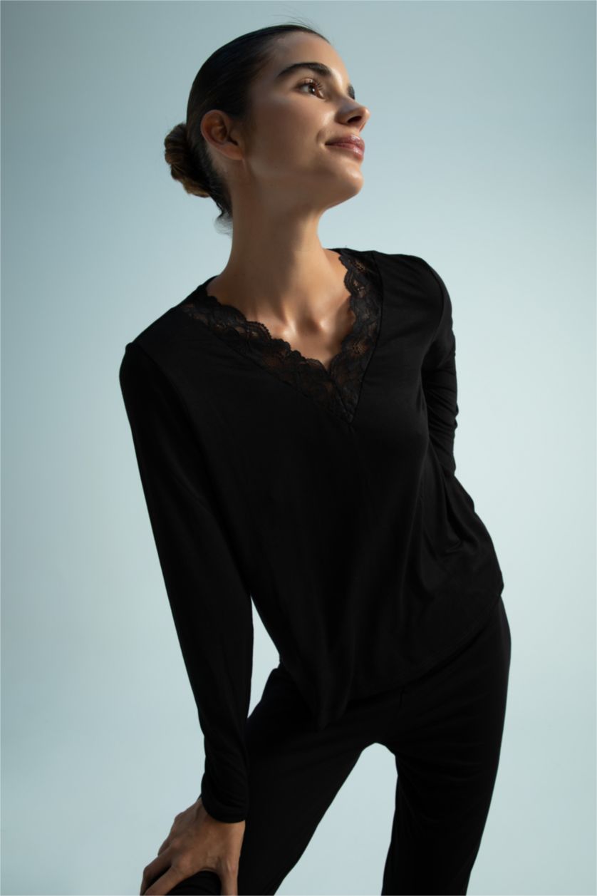 WOMAN Black Viscose 2 piece Set