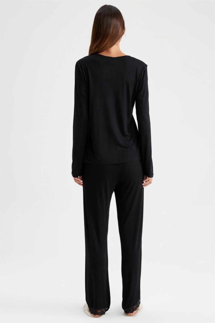 WOMAN Black Viscose 2 piece Set
