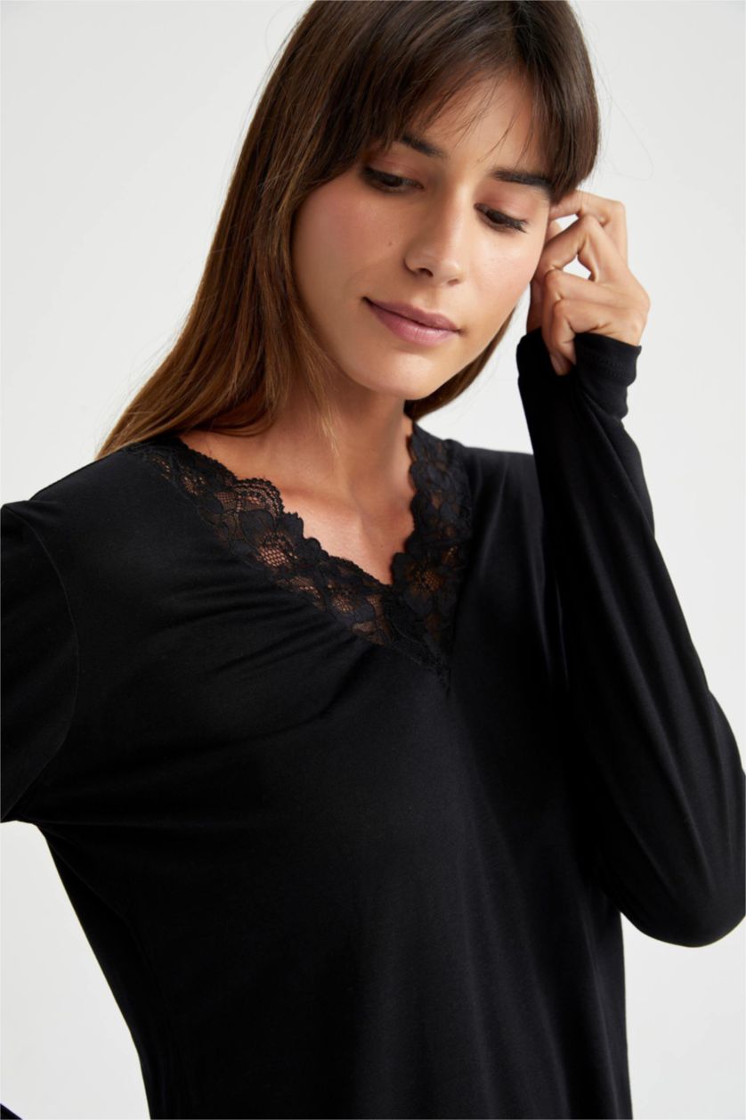WOMAN Black Viscose 2 piece Set