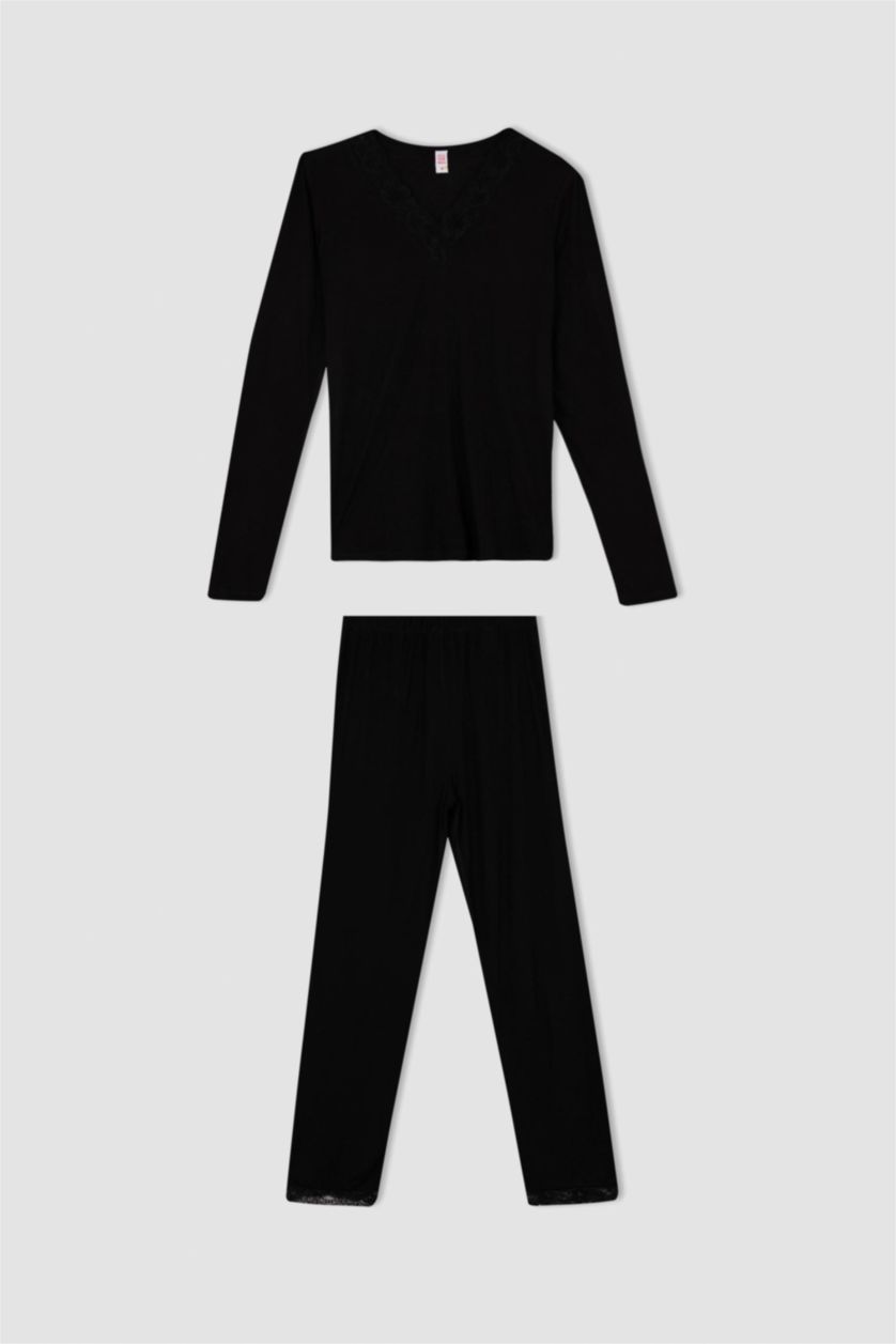 WOMAN Black Viscose 2 piece Set