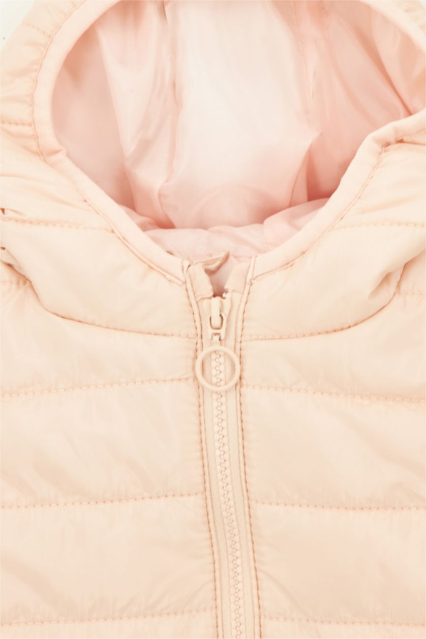 Девочки и подростки Розовый Дутый жилет с капюшоном для девочек