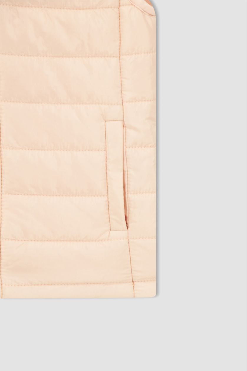 Девочки и подростки Розовый Дутый жилет с капюшоном для девочек