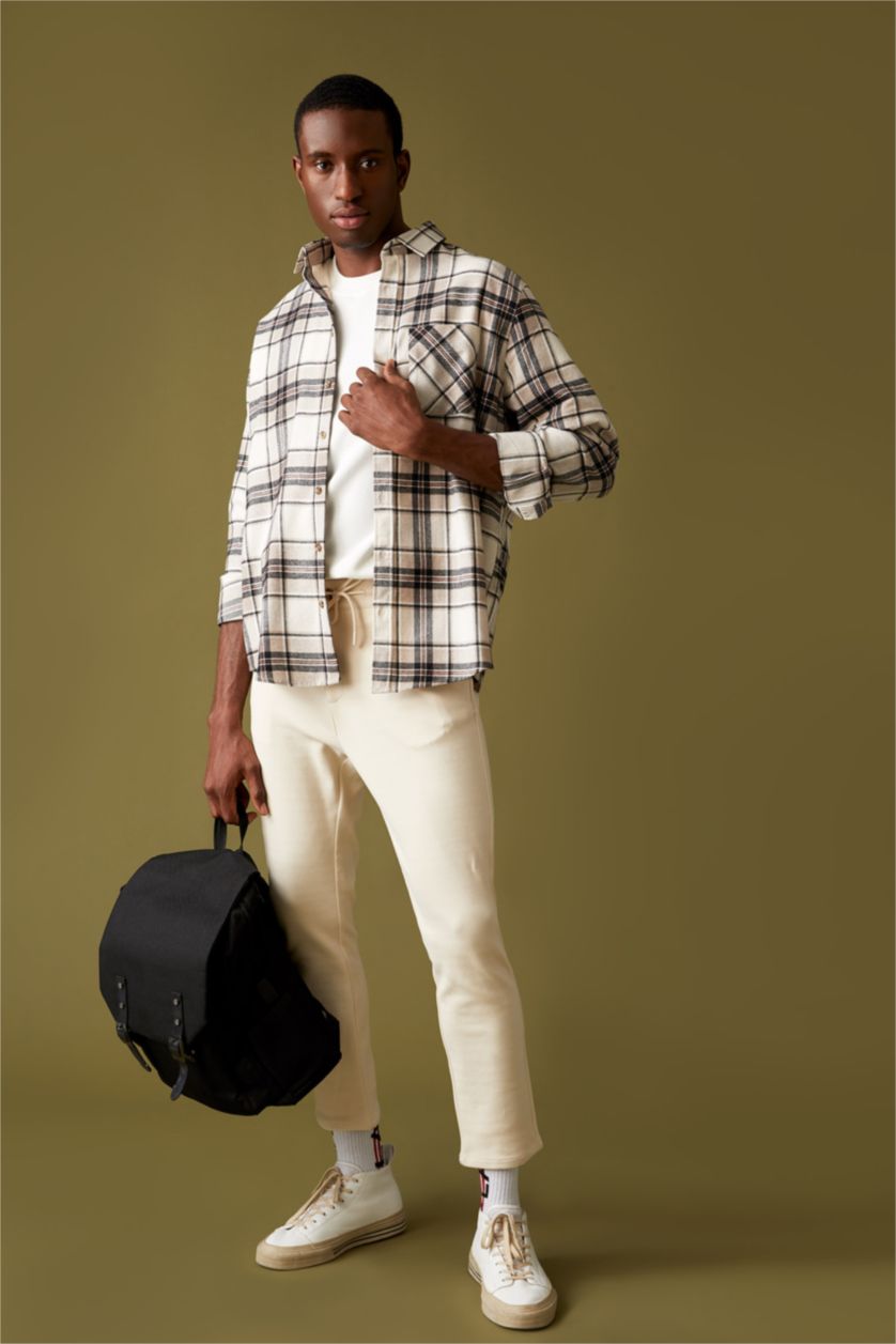 HOMME Blanc Chemises à manches longues Nouvelle coupe régulière Col Polo