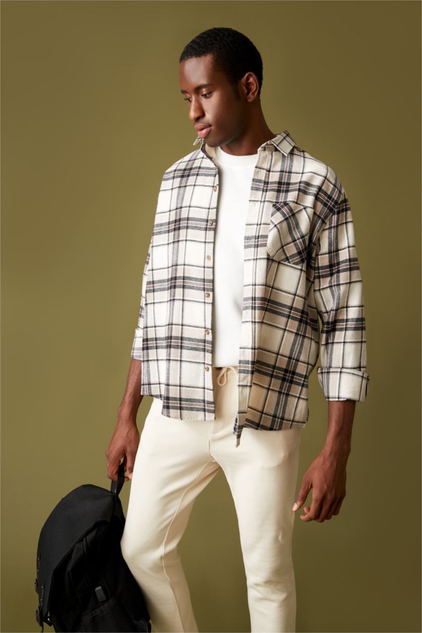 HOMME Blanc Chemises à manches longues Nouvelle coupe régulière Col Polo