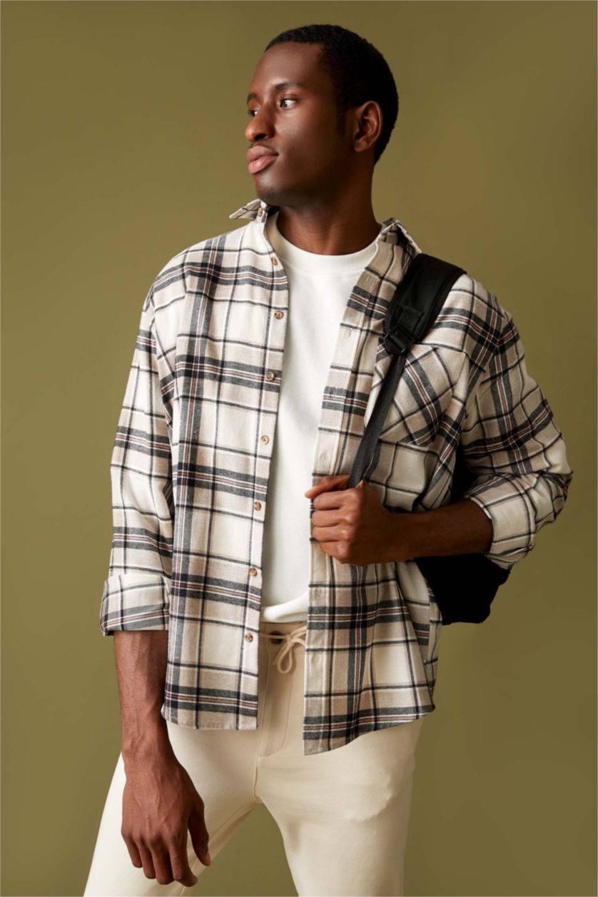 HOMME Blanc Chemises à manches longues Nouvelle coupe régulière Col Polo