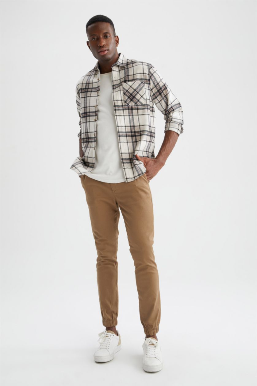 HOMME Blanc Chemises à manches longues Nouvelle coupe régulière Col Polo